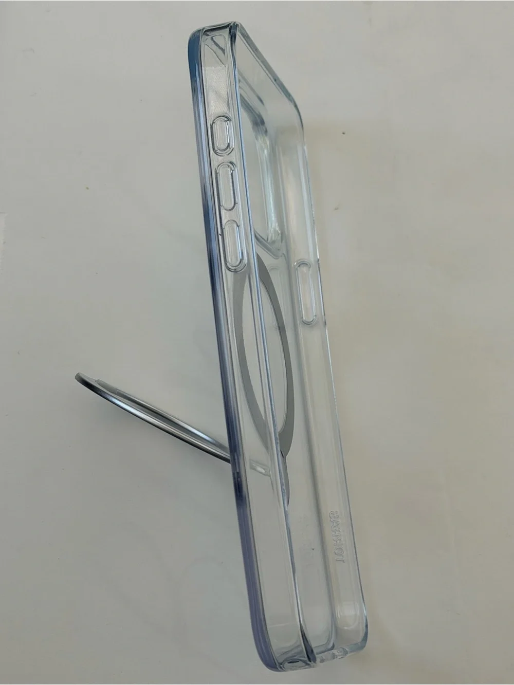 iPhone 15 pro Max case Clear Phone Case with Silver Magnetic Ring